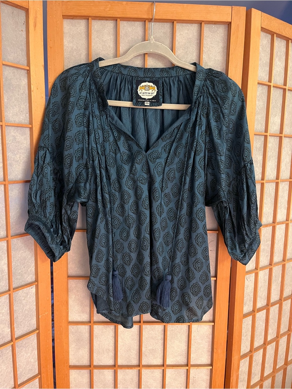 Gorgeous Blue Peasant Blouse